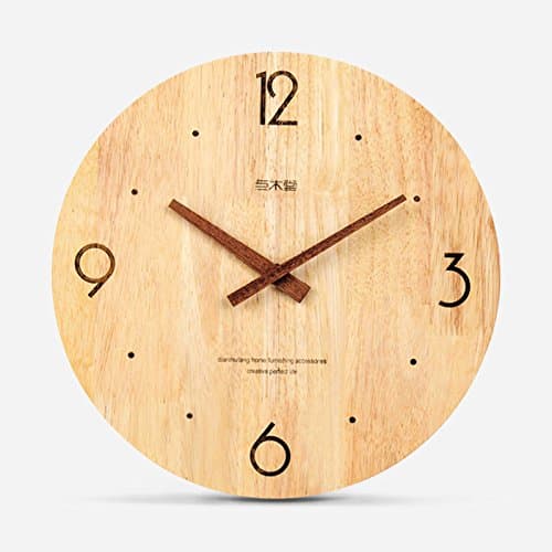 Original/Genuine Wood Garden Creative Wood Wall Clocks/Wall Clocks/Watches/Quiet Package Mail,14 Inch,Wood Color