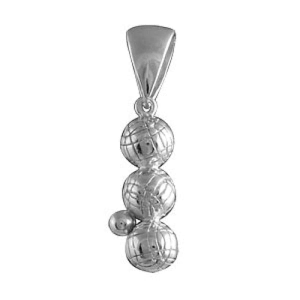 Helios Jewellery Petanque Balls Silver 925 Sterling Silver – Pendant – 7gr – Brand New