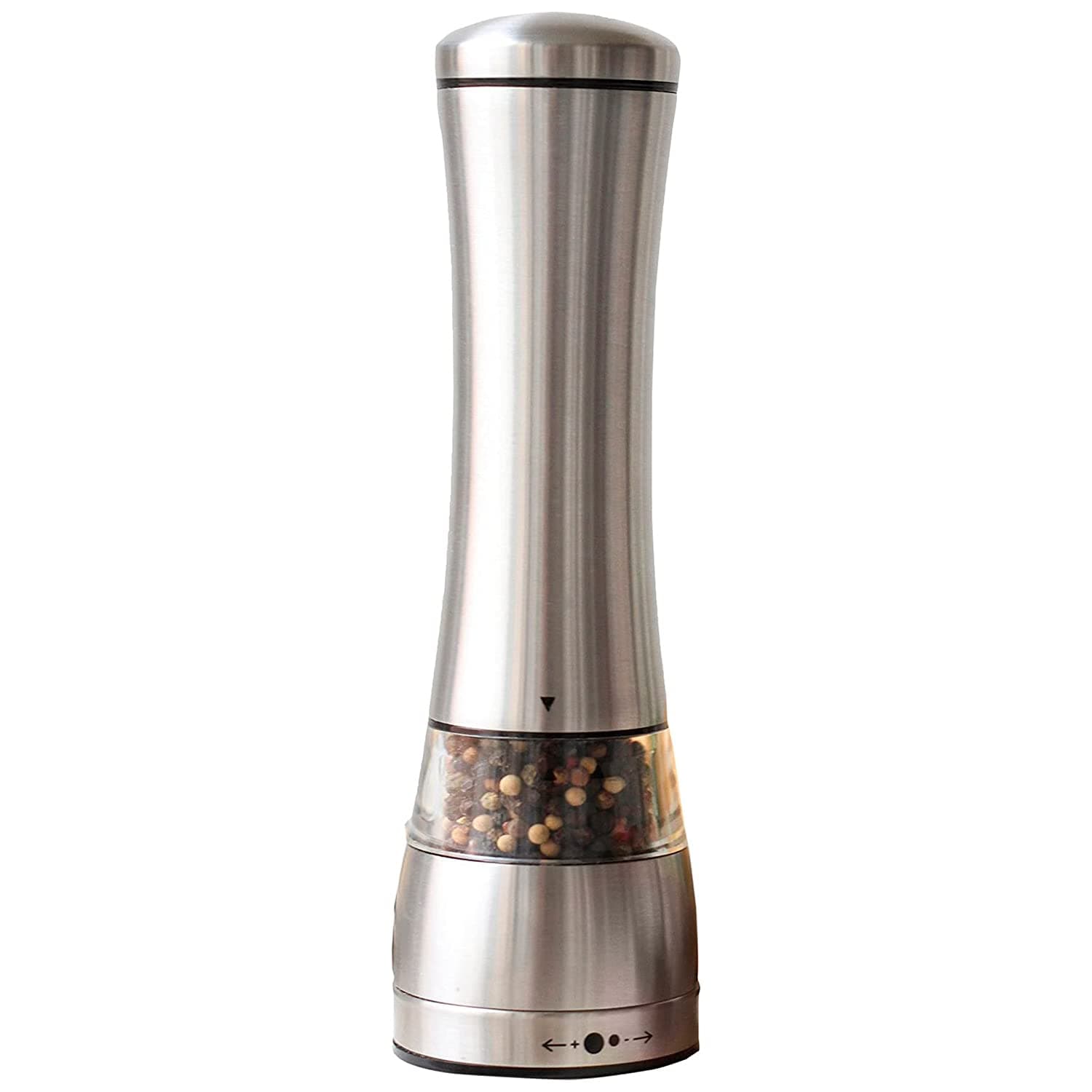 Sage Kitchenware MEC Stainless Steel Black Pepper or Salt Mill Strong Ceramic Grinder Mechanism, 8.5 Inch L