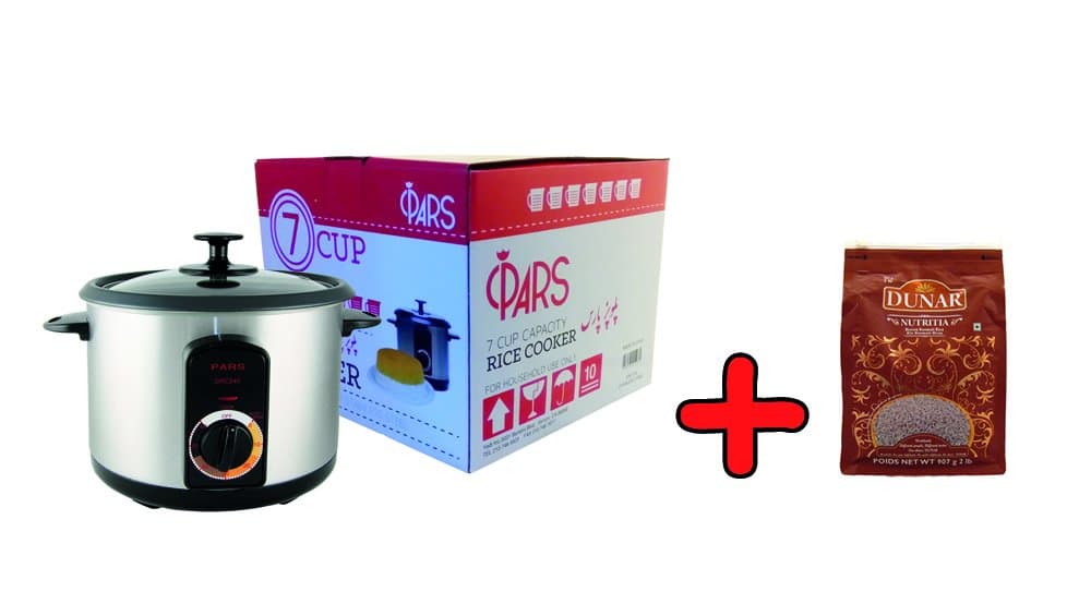 Pars Rice Cooker ( Free Dunar Brown Rice 2Lb ) (7 Cups)