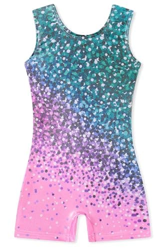 Funnycokid Gymnastics Leotards for Girls Long Sleeve Dance Outfits Biketard Unitards 3-10Y