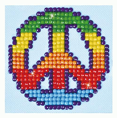 DIAMOND DOTZPeace Man Symbol Diamond Painting Kits for Adults - Diamond Art Kits a Relaxing Creative Craft Kit with Dotz Gems 2.7"x2.7"