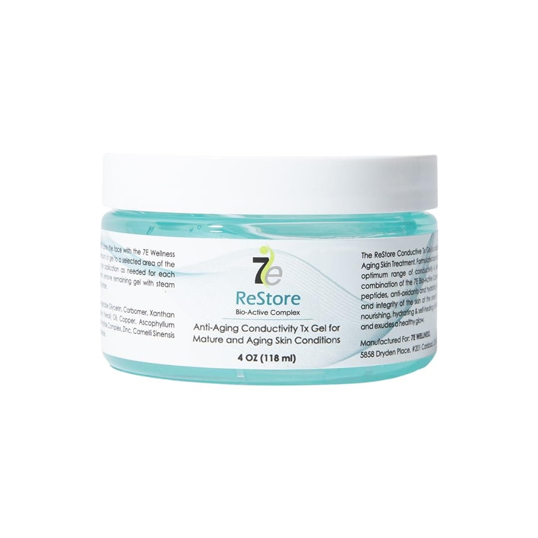 myolift 7E Wellness ReStore Conductive Microcurrent Gel with Bio-Active Complex - 4oz - Facial Skin Care with Green Tea Extract, Hyaluronic Acid & Collagen Peptides - Anti-Aging & Skin Tightening