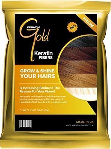 Keratin Gold™ Thickening Hair Fiber/Fibre Refill (Hair Loss & Thinning Solution) (50 Grams, Light Brown)