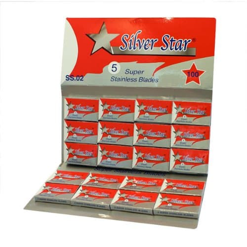 Stainless Steel Double Edge Razor Blades 100 Blades by Silver Star