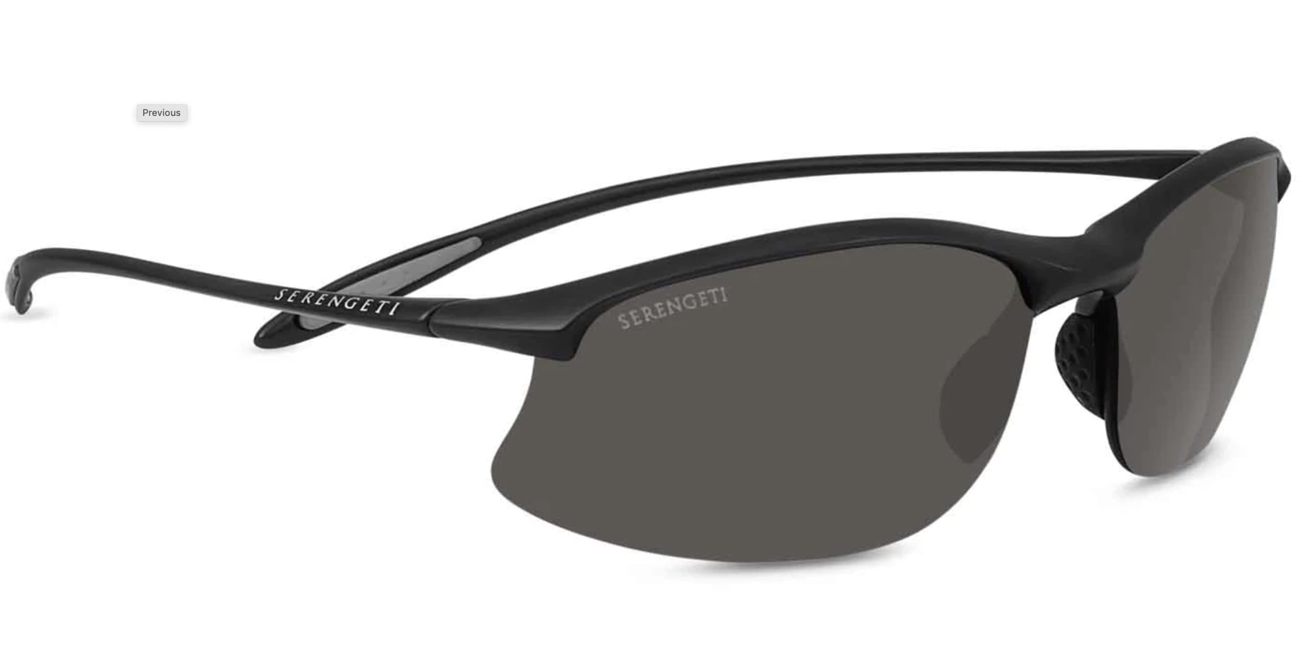 Serengeti Maestrale Adult Polarized Sport Active Sunglasses, Satin Black, PhD CPG, One Size