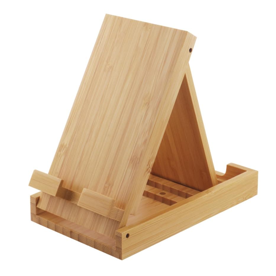Wood Phone Holder Stand, Bamboo Foldable Universal Multi-Angle Stand Holder, Pocket Desktop Holder Stand for cell phone and Tablet