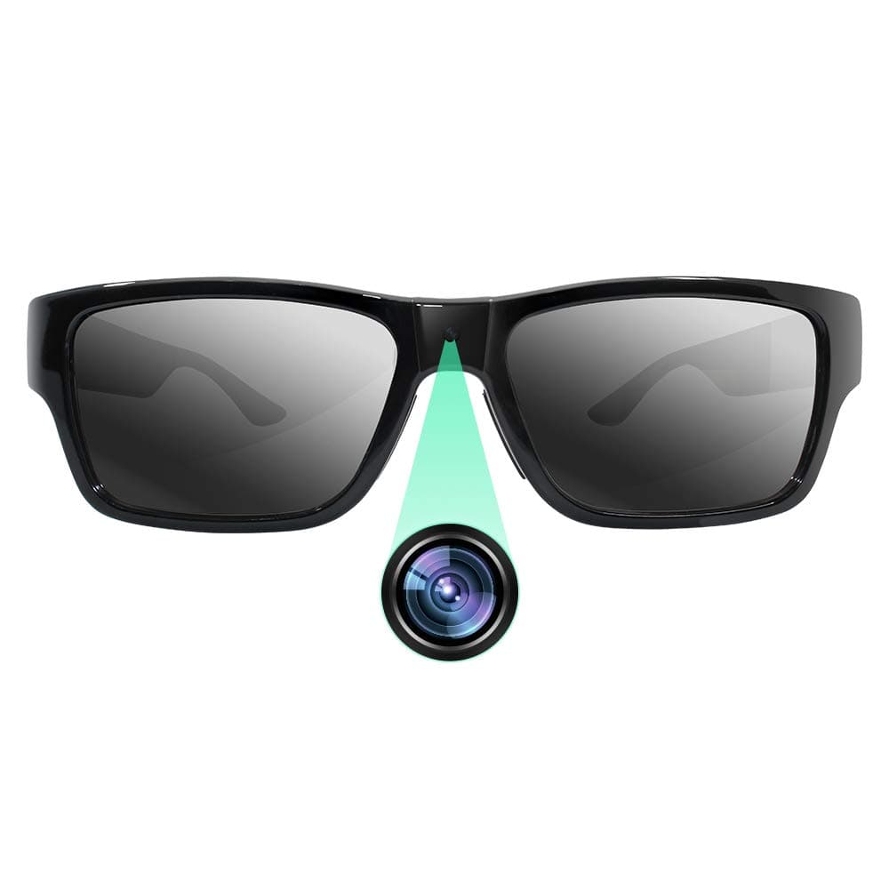 FUPOM Sunglasses with Mini Camera FHD 1080P Video Recording, Wearable Surveillance DVR Glasses Camera with Remote Control, Convince for Evidence Collection, Daily Life/ Excellent Moments Record.