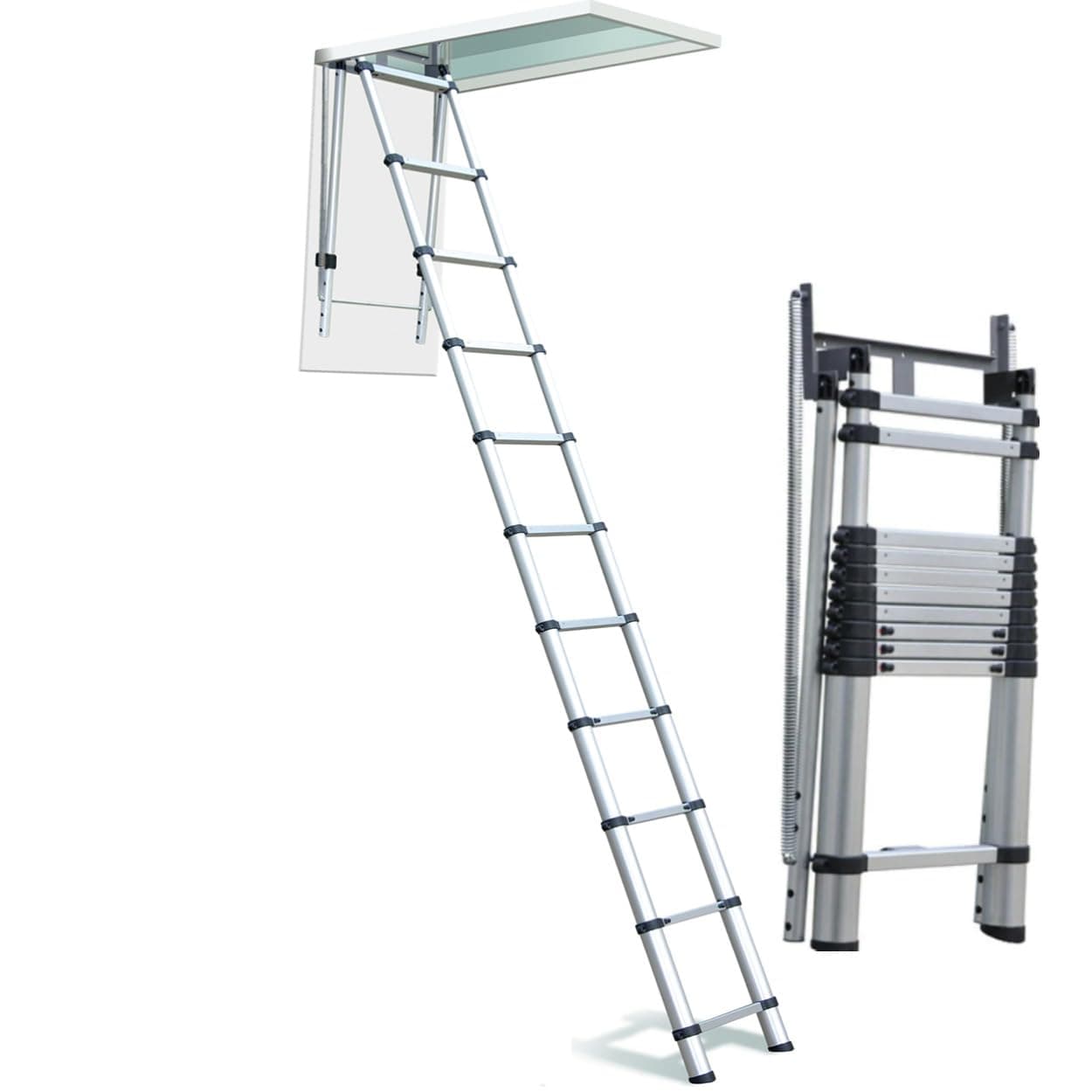 Telesteps 1000L OSHA Compliant 7-10 ft Ceiling Heights Telescoping Attic or Loft Ladder