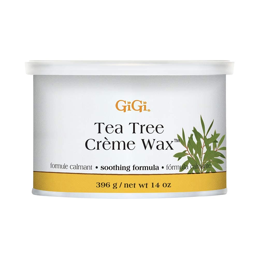 Tea Tree Crème Wax - Soothing Hair Removal Wax for Sensitive Skin, Soft Wax for Face & Body, Calming Formula with Tea Tree Oil, 14 oz