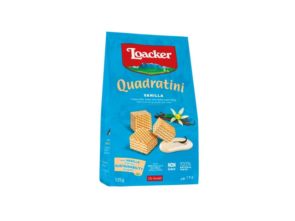 Loacker Quadratini Vanilla Wafer, 125 Gm