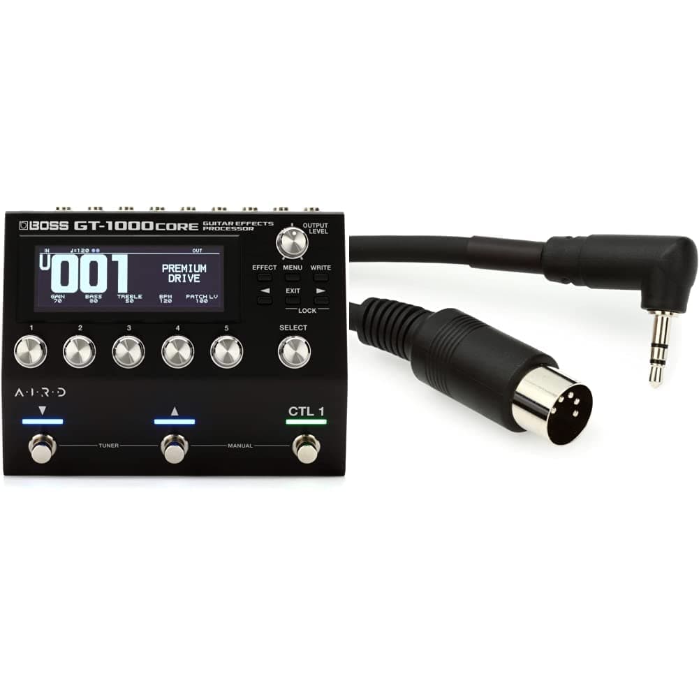GT-1000CORE Multi-effects Processor & BMIDI-5-35 - Type A MIDI to 3.5mm TRS Cable - 5 foot