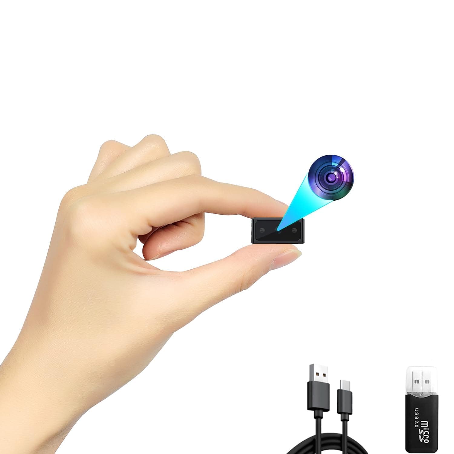 Hidden Camera Mini Spy Camera 1080P Small Security Camera, Tiny Portable Camera, Covert Nanny Cam, Indoor Home Office Security Cameras, Night Vision, Motion Detection, Gravity Sensor, Loop Record