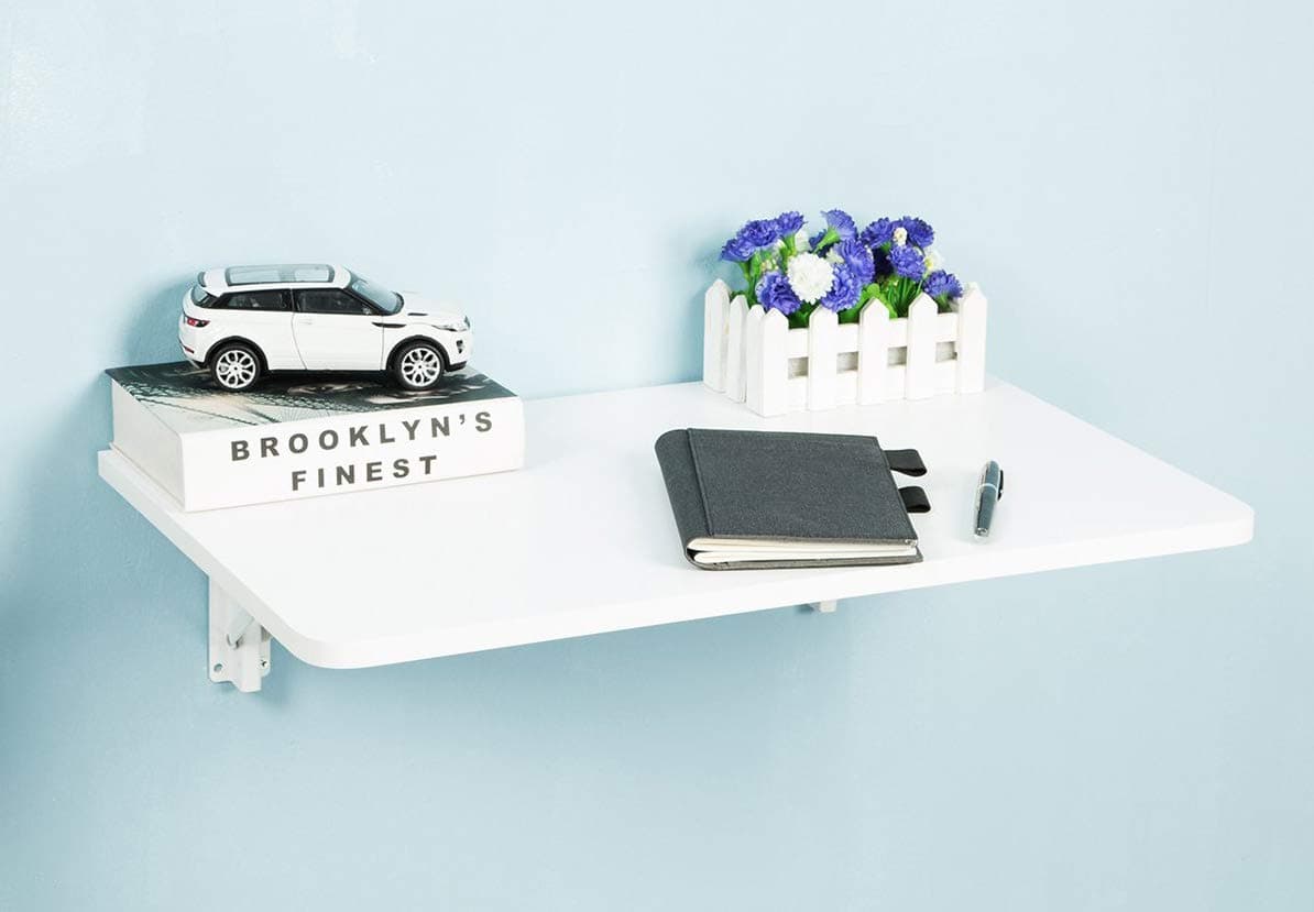 Edencomer FSC Certified Wall-Mounted Folding Table for Office Home Kitchen(23.6"*15.6" (L*W)), White…