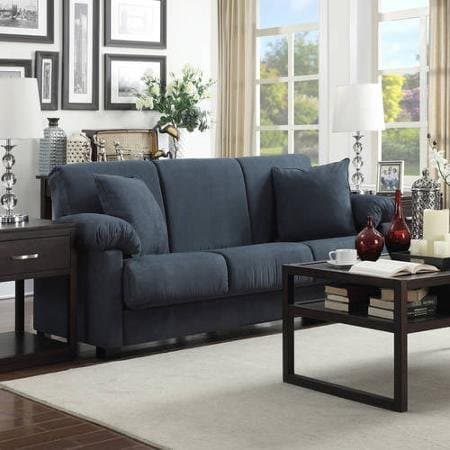 Montero Microfiber Convert-a-Couch Sofa Sleeper Bed, Blue