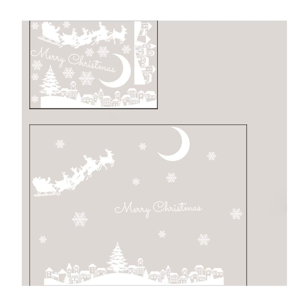 LAWUWU Christmas Restaurant Mall Decoration Snow Glass Window Removable Stickers