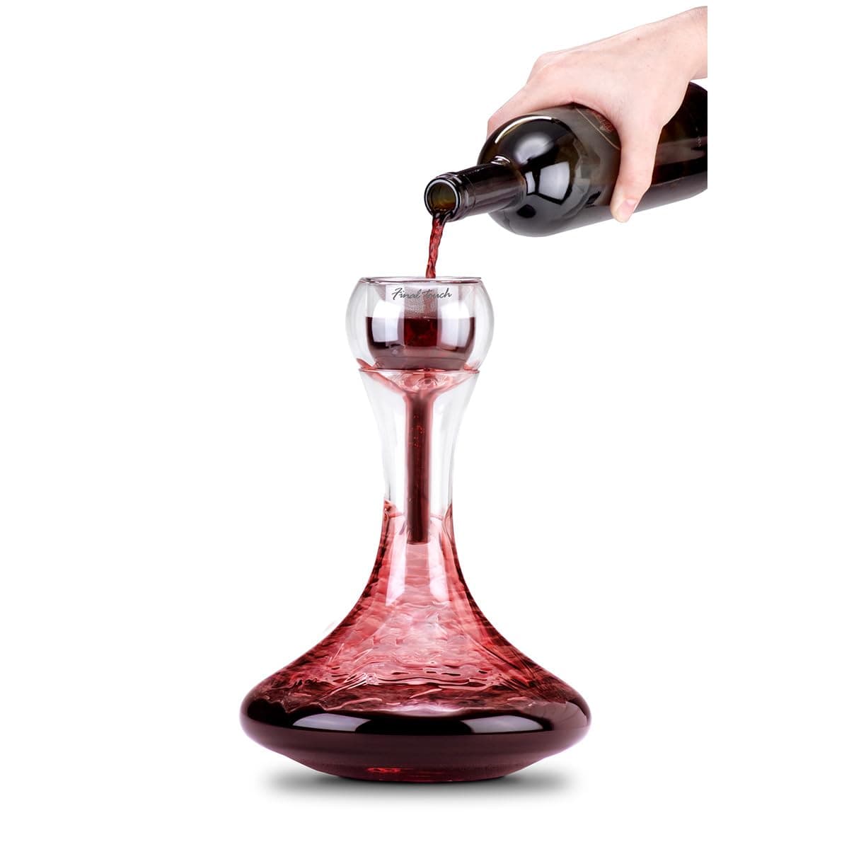 Elegant Wine Decanter with Double Aerator for Red Wines - Wine Carafe Decanter Set for Wine Lounge by HomeWetBar