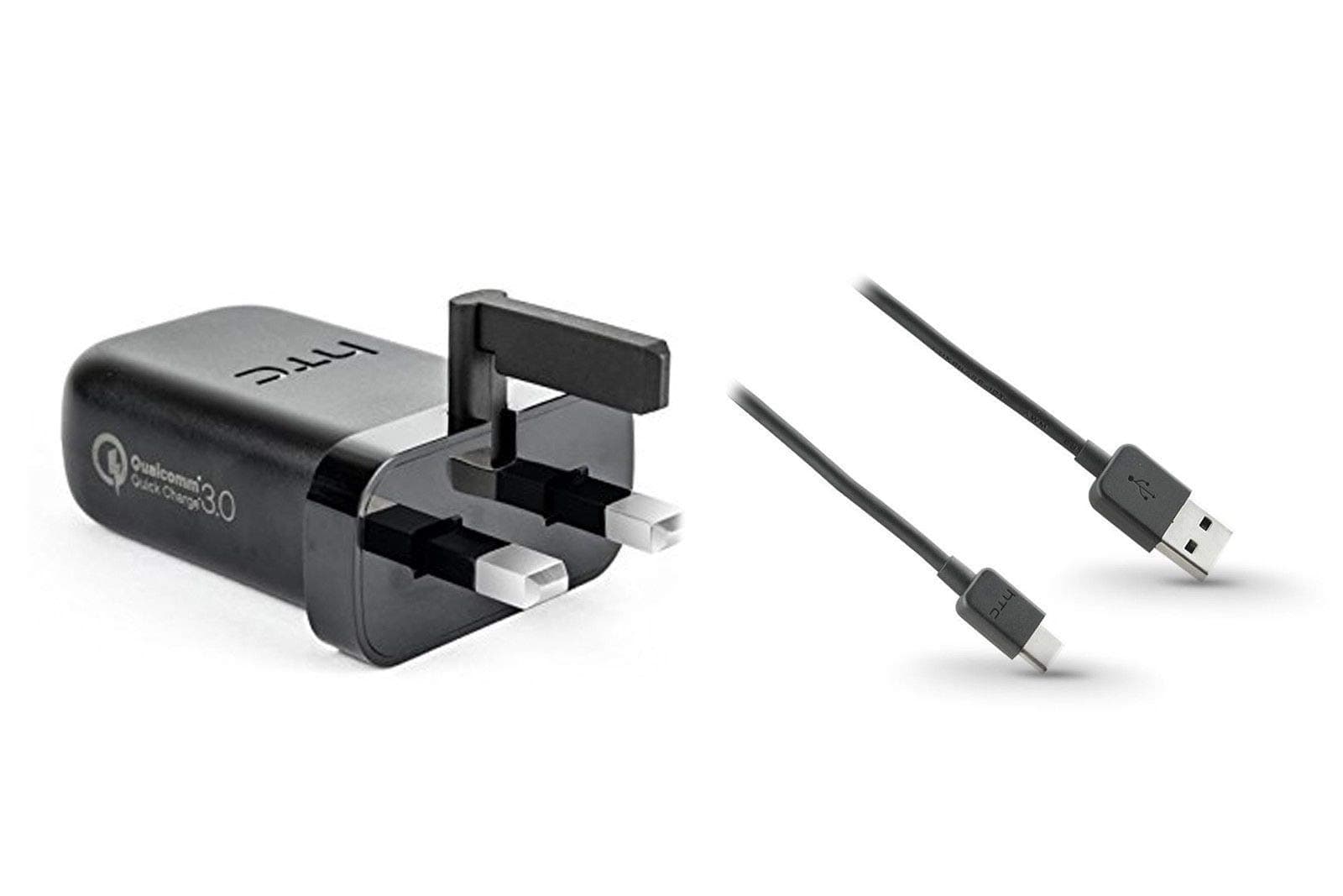 Genuine HTC Mains Wall Rapid Charger TC P5000-UK for HTC 10 (2016) One 10 High Power 5V/9V "Qualcomm Quick Charge 3.0" with USB Type C Data Syn