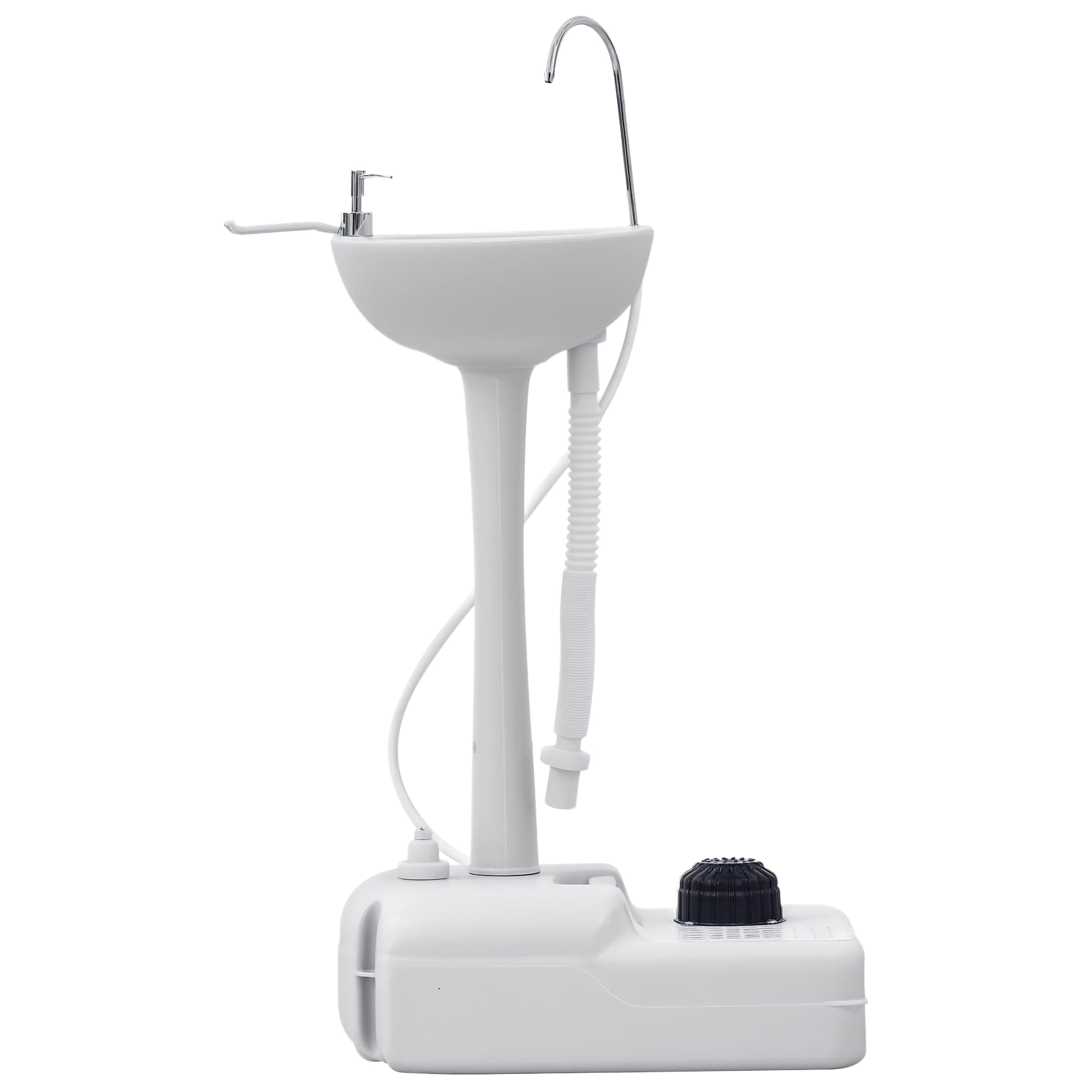 Outsunny Camping Portable Handwash Sink w/Towel Holder & Soap Dispenser Rolling Wheels Outdoor Drainage Equipment