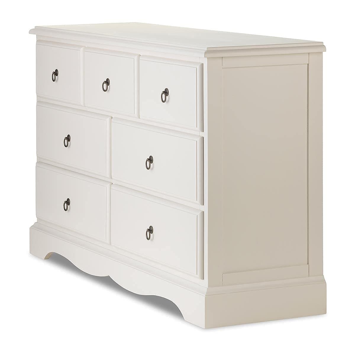 Romance Large Chest of Drawers, Large 3 over 4 Antique white chest, FULLY ASSEMBLED