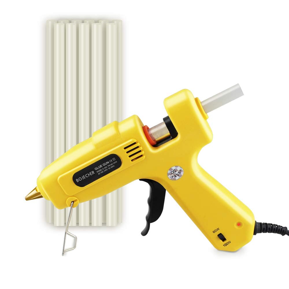 Hot Glue Gun, BOJECHER Full Size 60/100W Dual Power Hot Melt Glue Gun 20Pcs Glue Sticks(0.43 x 8) High Temperature Melt Adhesive Glue Gun Kit for DIY Craft Projects and Industrial Repair