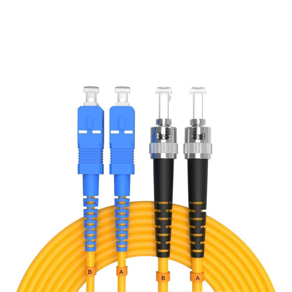 1Meter 4ft SC/UPC-ST/UPC Single-Mode Fiber Optic Cable SC to ST OS2 Jumper Optical Patch Cord Duplex 9/125um Yellow SC-ST