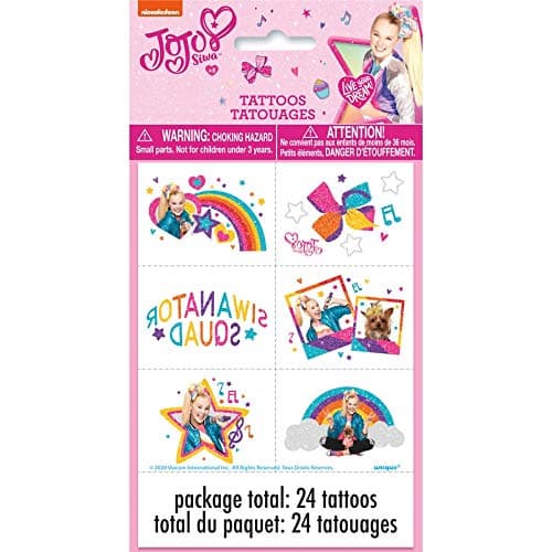 Unique JoJo Siwa Temporary Tattoos - 24 Pcs
