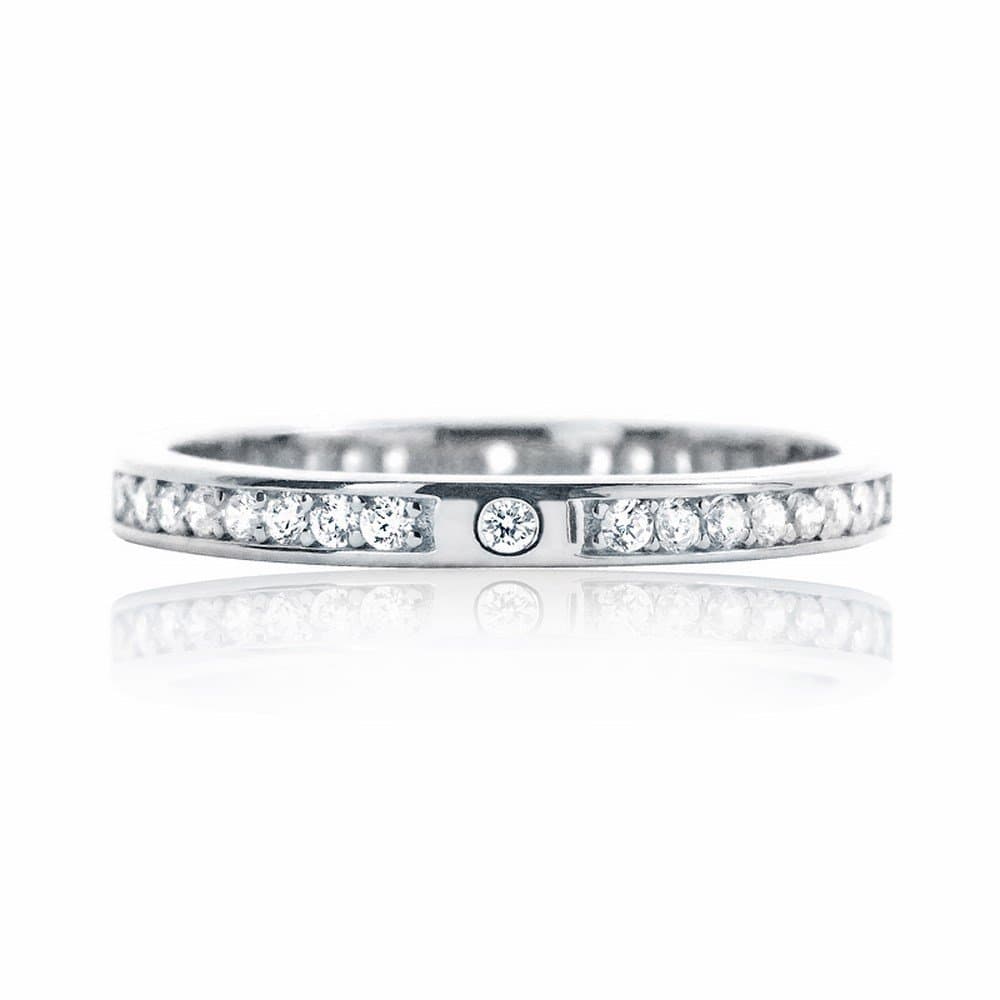 Prjewel Beautiful 925 Sterling Silver Cubic Zirconia Eternity Band Ring