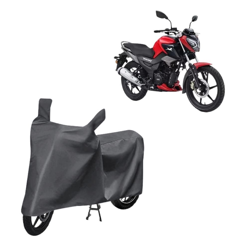 AutoHutch Bike Body Cover Compatible with TVS Raider 125 | Water Resistant | Dustproof | UV Protection | Best Motercycle Cover for All Season Weather with Interlock Stitch - Grey