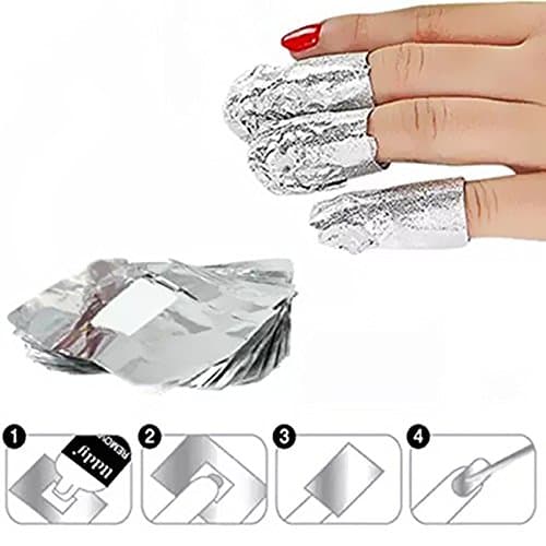 Hofumix Foil Nail Art Soak off Removal Gel/Polish/Acrylic/Shellac Foil Wraps-100pcs