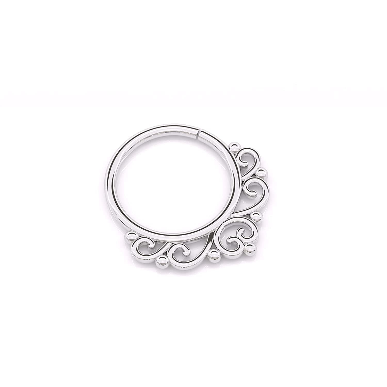 Tiny 6mm Sterling Silver Tragus Earring, Tribal Indian Hoop Nose Ring Piercing, fits Helix, Cartilage, Daith, Rook, 20g, Handmade Jewelry