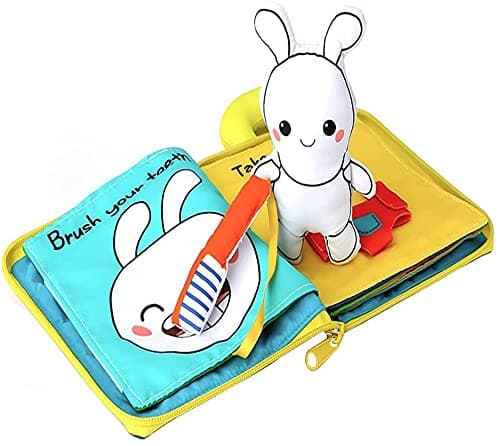 Soft Baby Toys Touch and Feel Cloth Book, 3D Books Fabric Activity for Babies /Toddlers, Learning to Sensory Book、Identify Skill Boys and Girls, Busy Book
