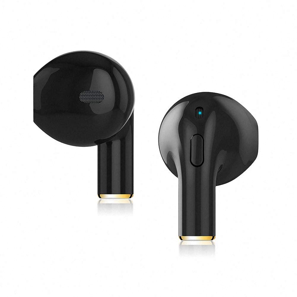 XSH I8X Earphone Sports Music Headset 3D Stereo Super Mini Earbuds,in-Ear Lightweight Wireless Earbuds Rear Single Hanging Type Earphones,Black