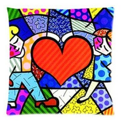 New Pillow Cover Custom Romero Britto Pillowcase Standard Size 1818 inches X 1818 inches Inch Design Pillow Case Two Sides Best Present For Friend