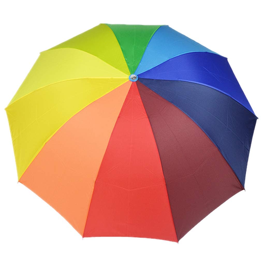 Veroda45 inch Travel Umbrella Compact Folding Rain Sun Protection UV Protective Rainbow Umbrella Parasols