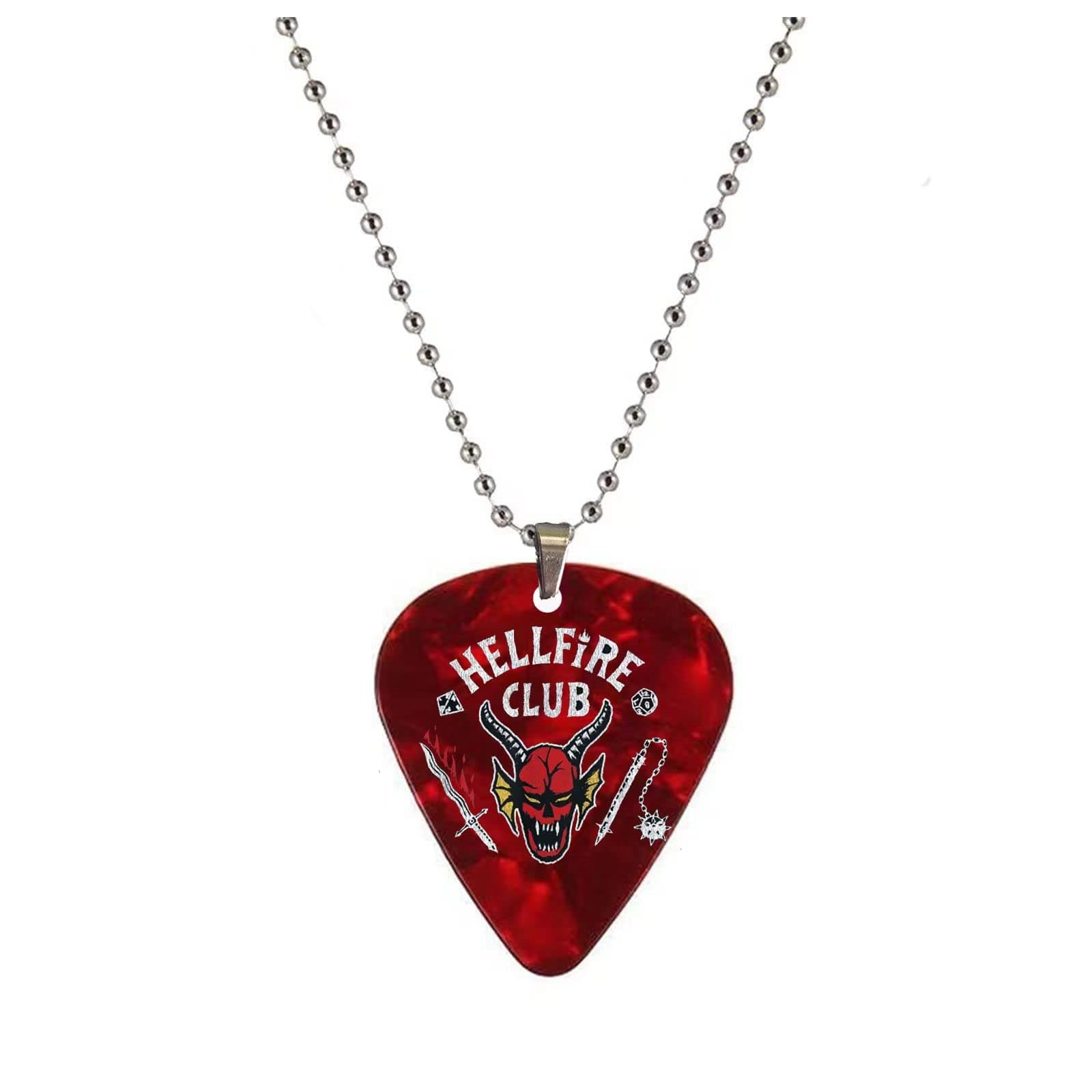 Hell-fire Club Stran-ger Eddie Munson Necklace Eddie Munson Guitar Pick Necklace Jewelry