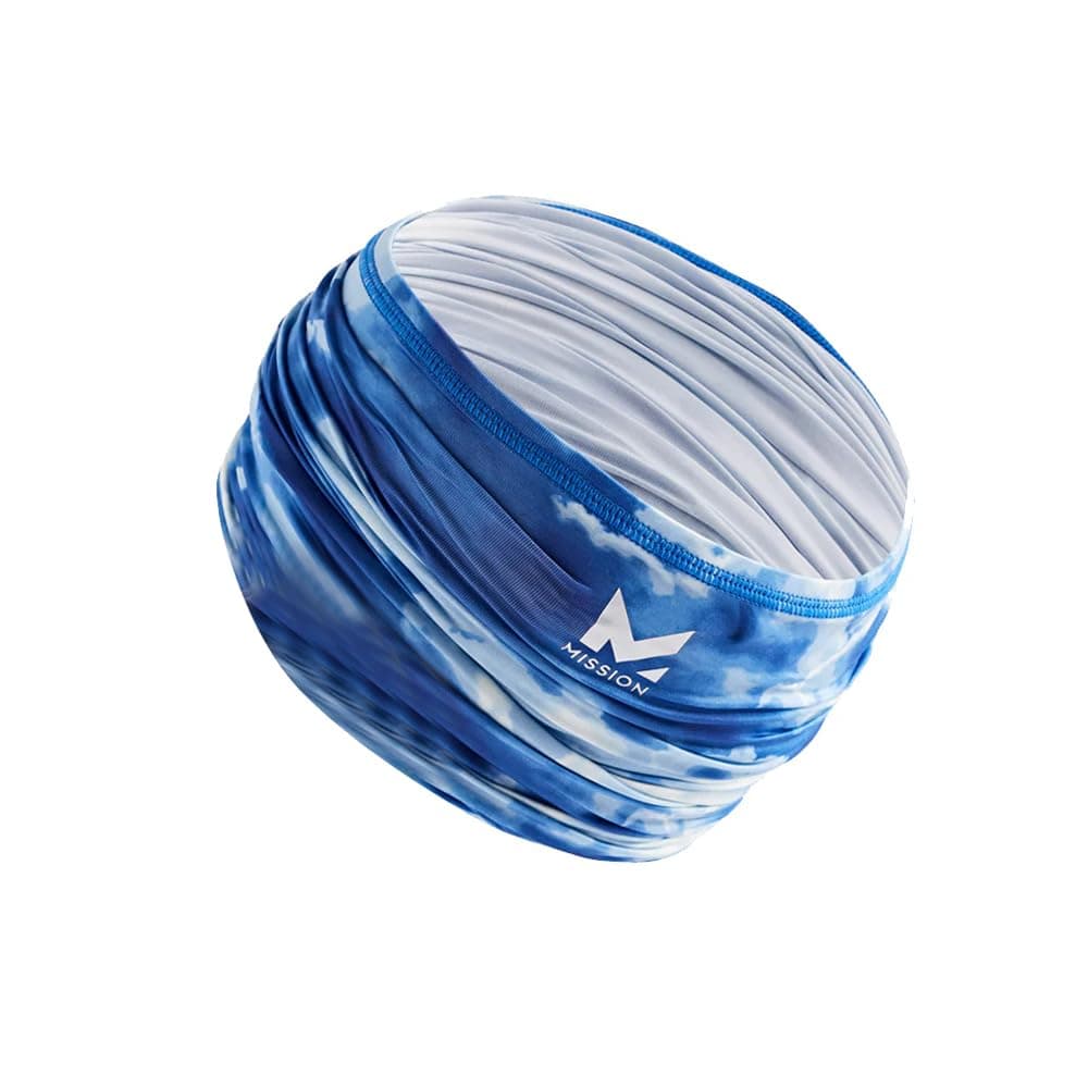 MISSION Youth Cooling Compact 6-in-1 Neck Gaiter, Cloud Lapis Blue - Lightweight & Durable - Cools Up to 2 Hours - UPF 50 Sun Protection - Machine Washable