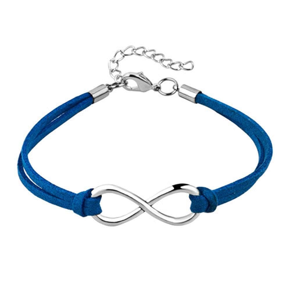 Infinity Endless Love Hope Handmade Leather Wrap Wristband Adjustable Bracelets Multi Color