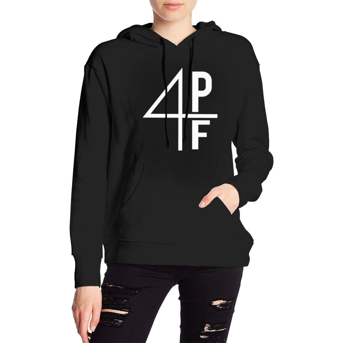 Women's Lil Baby Official 4PF Logo Long Sleeves Hoodie,Novelty Pullover Hooded Sweatshirt with Pocket