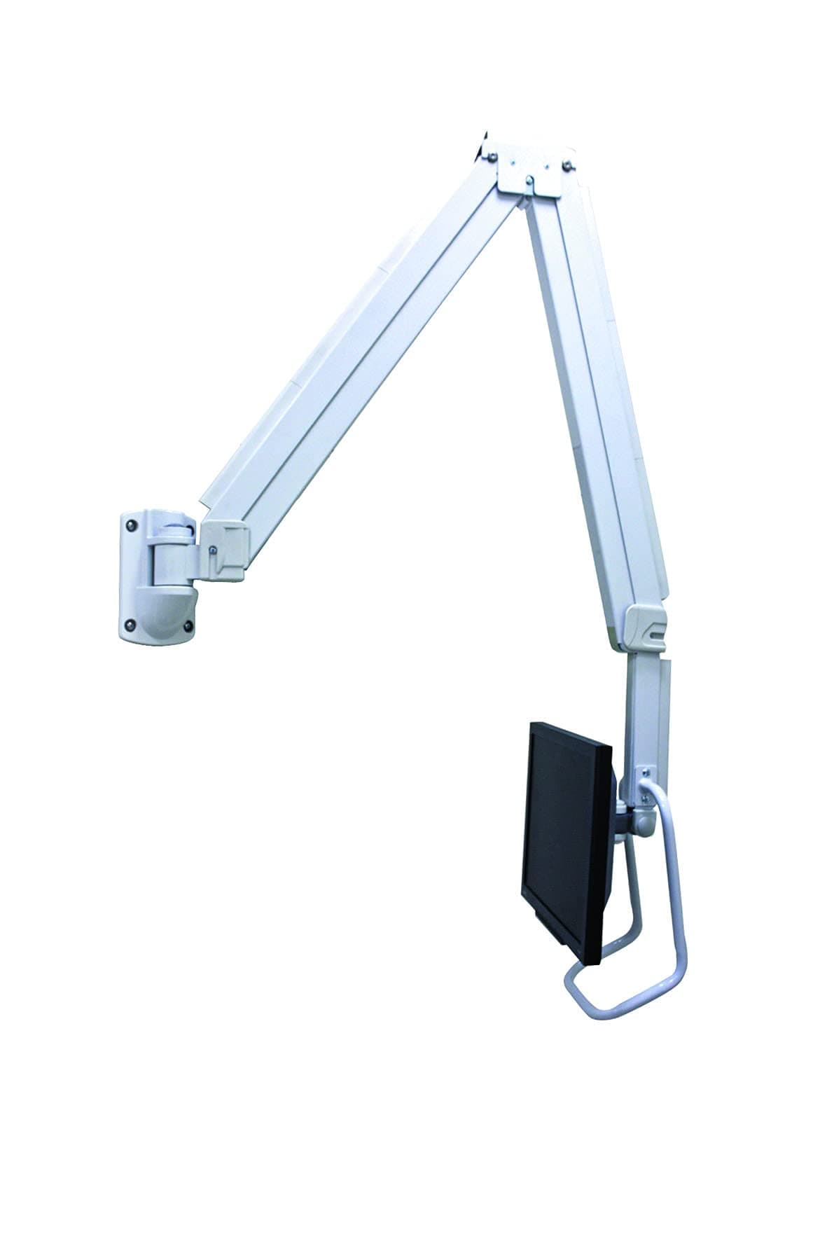 DW630-1218 63" Long - Articulated Hospital Bed Monitor Wall Arm VESA for Monitors Between 12 and 18 lbs. Turns 90 Degrees to Each Side. Height Adjustable. Monitor can face in Any Direction.