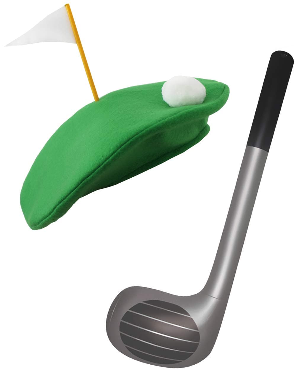I LOVE FANCY DRESSPub Golf Hat + Club Party Kit - Adults Novelty Fancy Dress - Inflatable Golf Club & Green Golfer's Hat