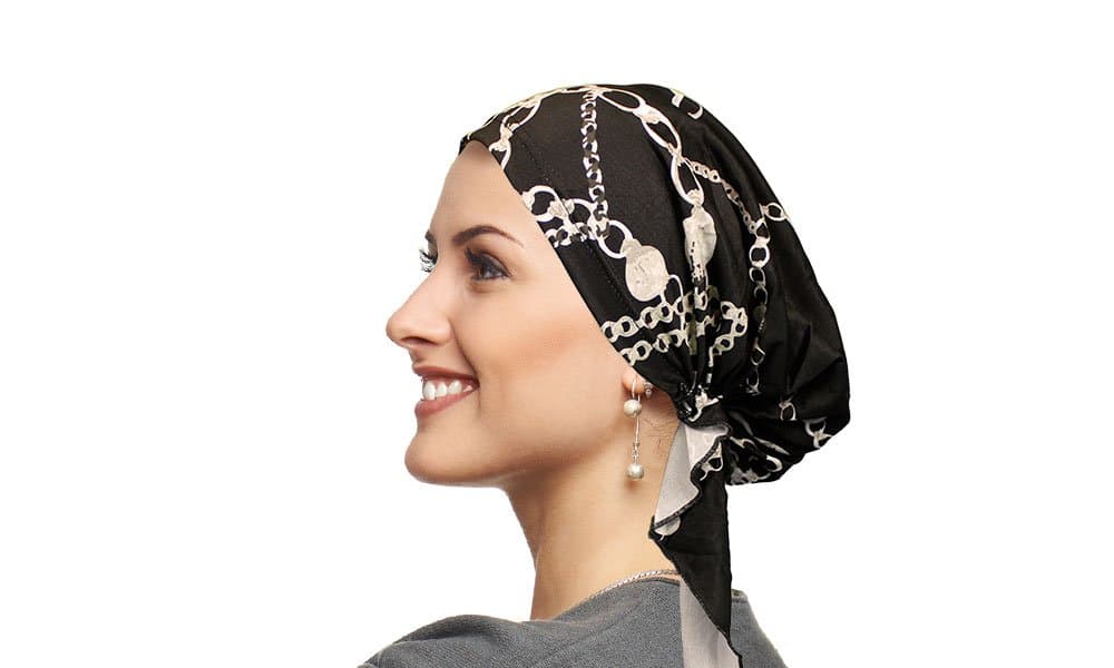 Ahead Collection Petite Pretied Bandana Chemo Scarf for Women - Silver Chain