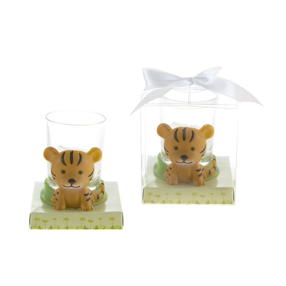 Lunaura Party Keepsake - Set of 12 Baby Tiger Candle Set Favors - White