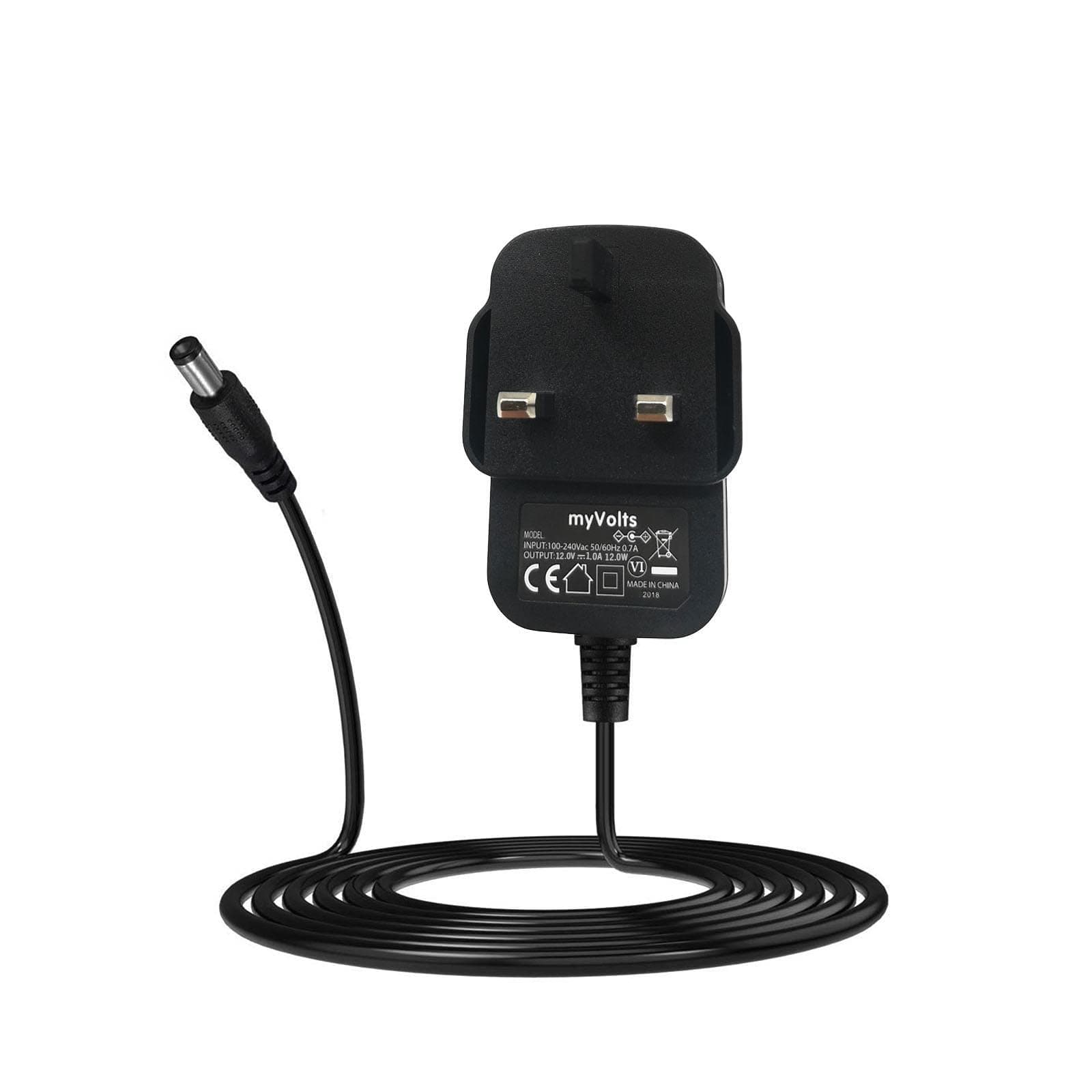 12V power supply adaptor compatible with/replacement for Sony PS-LX310BT Turntable - UK plug