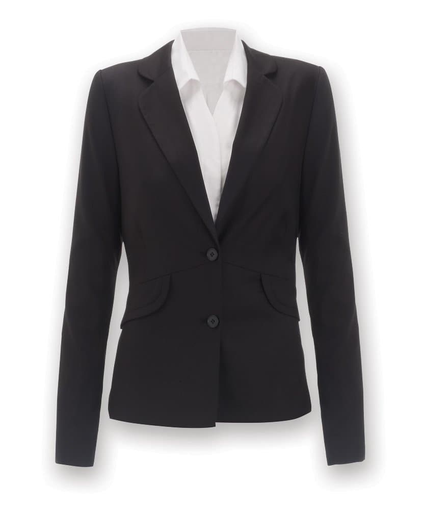 Alexandra Icona STC-NF10BK-06T Women's Short Jacket, 77% Polyester/21% Viscose/2% Elastane, Plain, Tall, Size: 6, Black