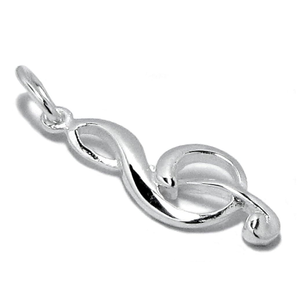 Phil Laender - Silver Treble Clef Pendant - Sterling Silver - 1 Gr - 24 mm