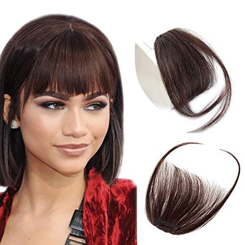 Hair Bangs With Temple Light Thin Forehead bangs Hairpiece 100% Human Hair Fringe Bleach Blonde Clip In Bangs For Women