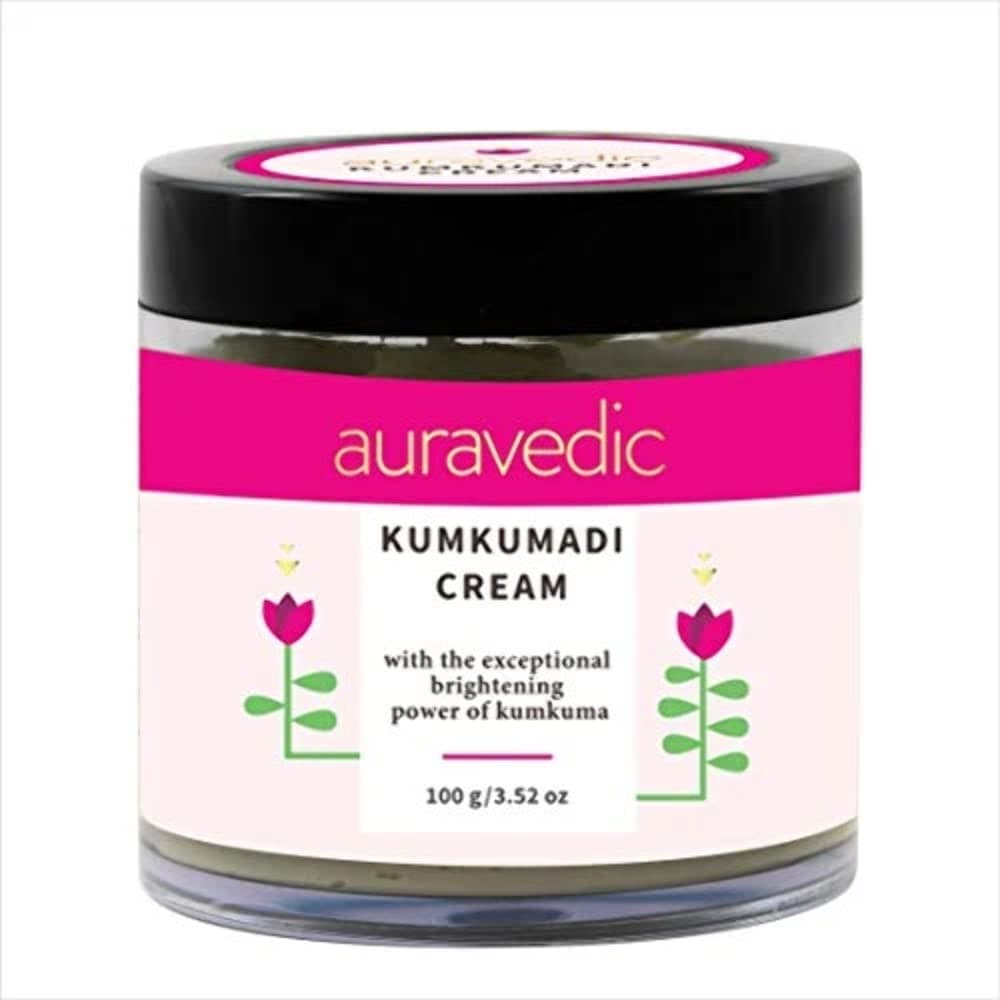 Auravedic Kumkumadi Face Cream For Glowing Skin With Kumkumadi Oil For Face 100g Pigmentation Cream Moisturizer For Dark Spots Detan Blemishes
