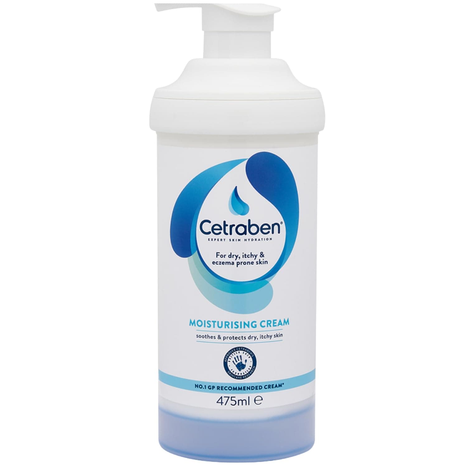 Cetraben Moisturising Cream, For Dry, Itchy, Sensitive & Eczema-Prone Skin, Soothe, Moisturise, Hydrate, & Protect, Dermatological Moisturiser,Daily Use on the Body, Fragrance Free, 1 x 475ml