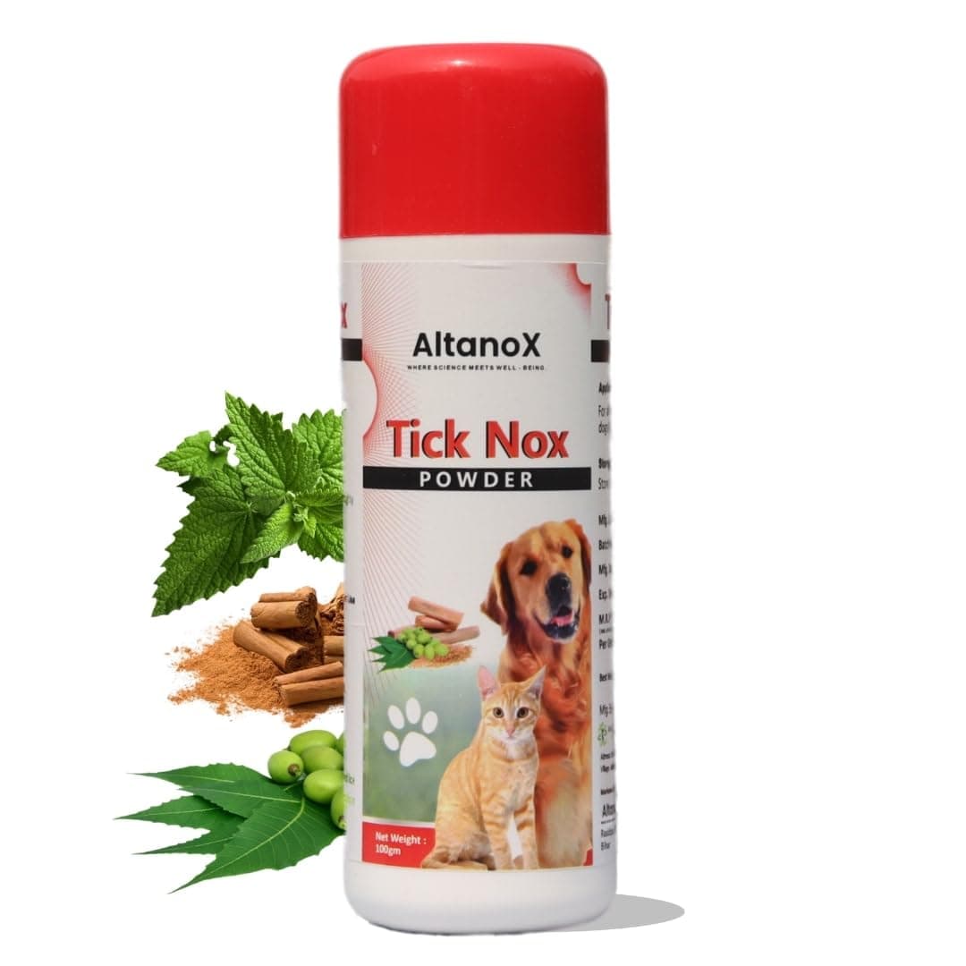 100g Maintenance Tick Nox Powder for Dogs and Cats | Natural Flea and Tick Remover for Dogs | Anti-Itching, Lice, Tick & Flea Control Dog Powder | Allergy Free Tick Repellent for Dogs